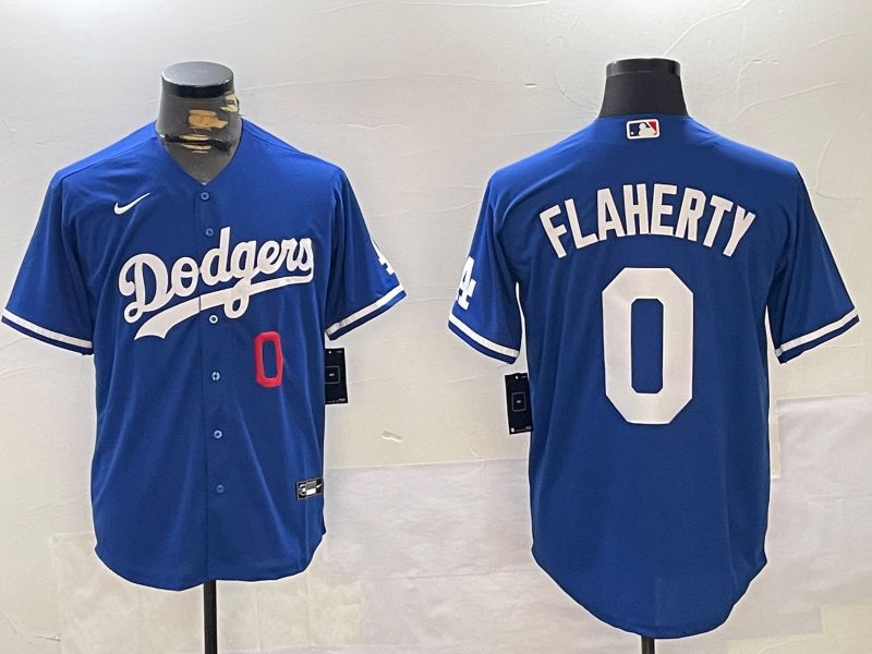 Men Los Angeles Dodgers 0 Flaherty Blue Game 2024 Nike MLB Jersey style 11204
